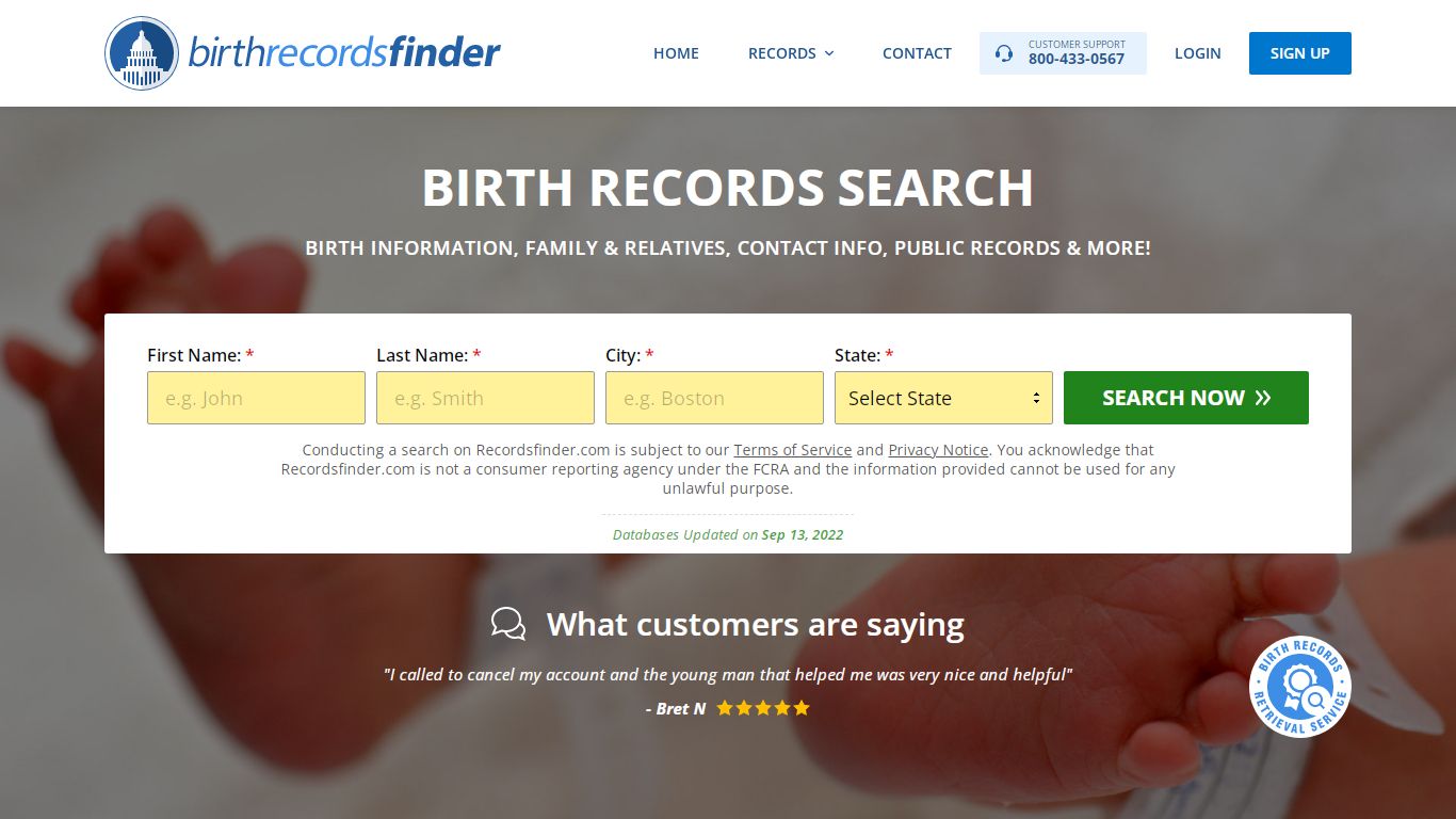 Birth Records Search - Recordsfinder.com